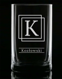 Kieliszek shot 50 ml + Grawer - "Monogram" + Nazwisko