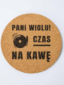 Podkładka z korka + Grawer - "Czas na kawę" + Imię