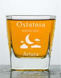 Szklanka do whisky kwadratowa + Grawer - "Ostatnia wolna noc" + Imię