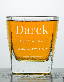Szklanka do whisky kwadratowa + Grawer - 