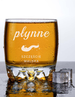 Szklanka okrągła na whisky 330 ml + Grawer 