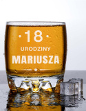 Szklanka okrągła na whisky 330 ml + Grawer "Urodziny" + Imię + Rocznik