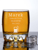 Szklanka okrągła na whisky 330 ml + Grawer "Szlachetne paliwo" + Imię