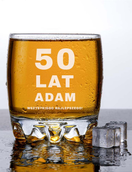 Szklanka okrągła na whisky 330 ml + Grawer 