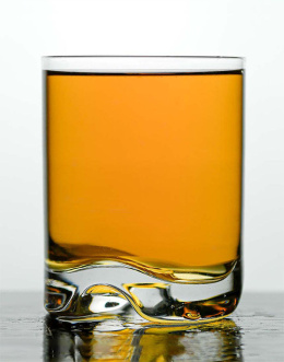 Szklanka okrągła z falowanym dnem na whisky 330 ml + Grawer 