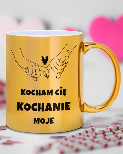 Złoty kubek 330 ml - "Kocham Cię Kochanie Moje" Złoty kubek 330 ml - "Kocham Cię Kochanie Moje"